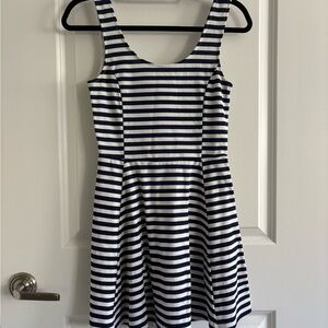 H&M Navy and White Striped Mini Dress